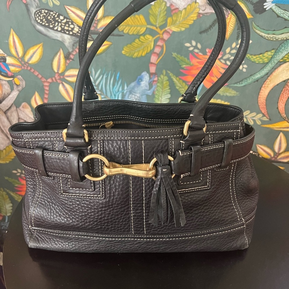 Authentic coach bag.  Black pebble leather.